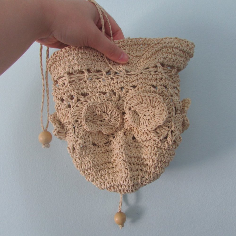 Mini Straw Hobo Bag With Drawstring - image 3